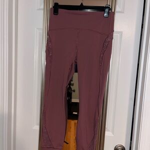 lululemon athletica size 8 Mauve Leggings with Lace detail